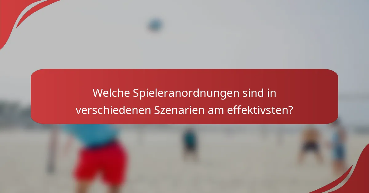 Welche Spieleranordnungen sind in verschiedenen Szenarien am effektivsten?