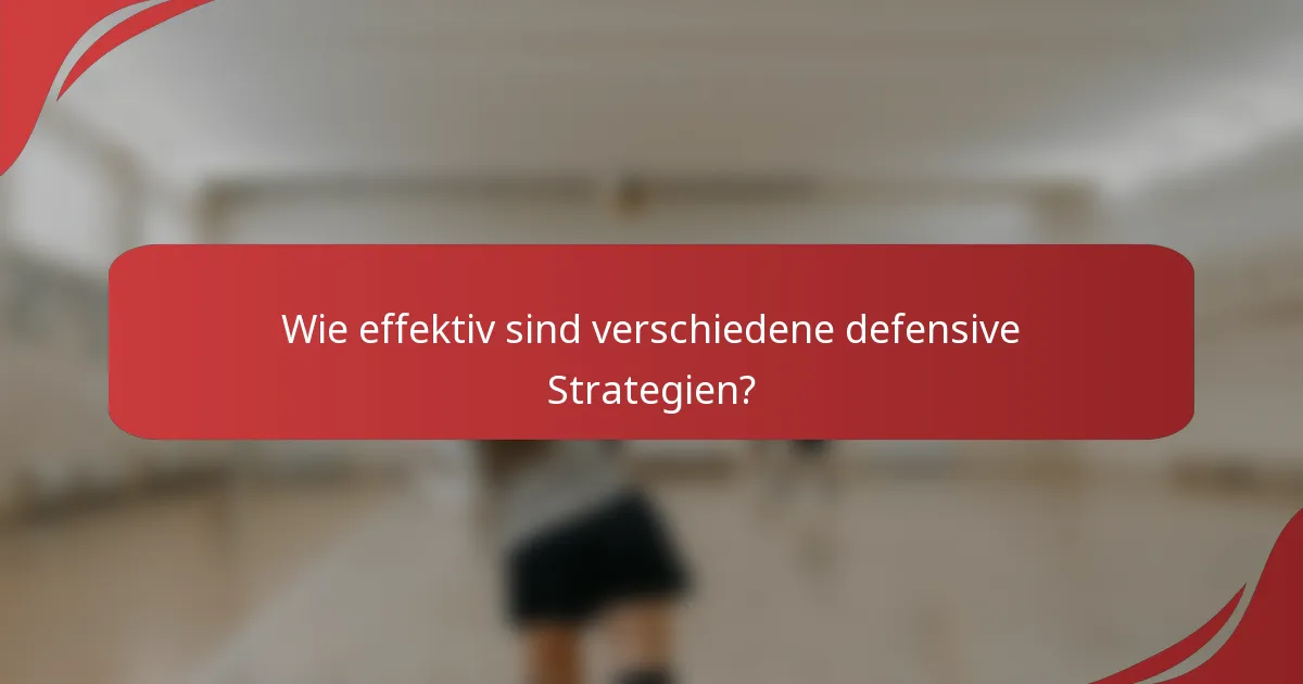 Wie effektiv sind verschiedene defensive Strategien?